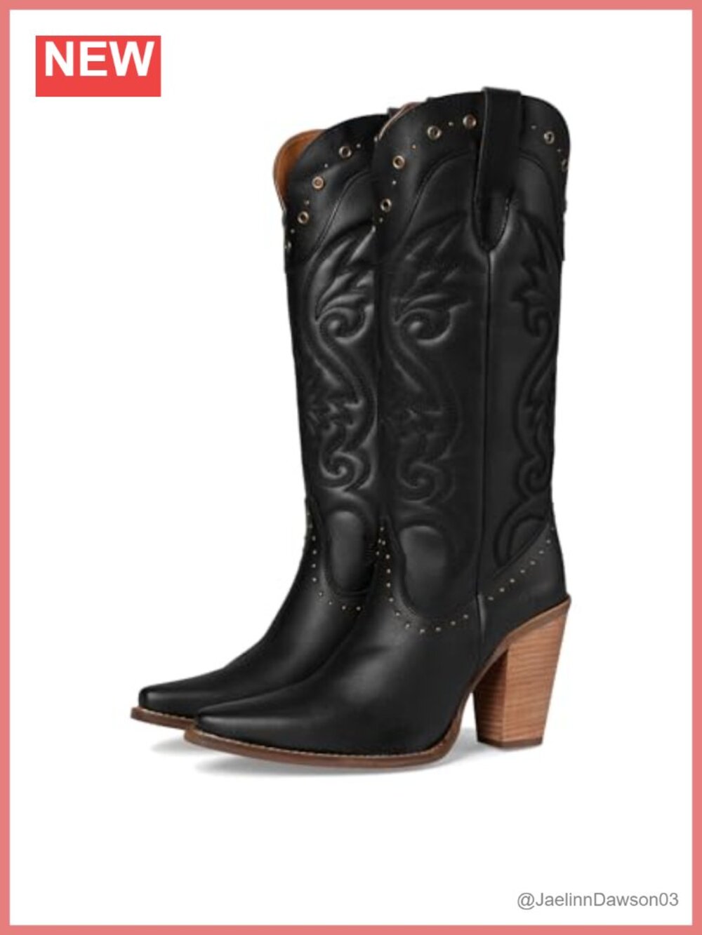 Dingo Leather Over the Knee Western Boots Snip Toe Block Heel Zip